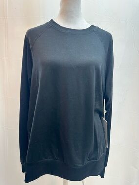 Feat Black Long Sleeve Crewneck Top S NWTS